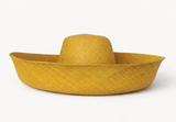 Raffia Curve Brim Hat Large Brim in Crayon Yellow Madagascan