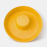 Raffia Curve Brim Hat Large Brim in Crayon Yellow Madagascan