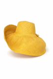 Raffia Curve Brim Hat Large Brim in Crayon Yellow Madagascan