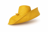 Raffia Curve Brim Hat Large Brim in Crayon Yellow Madagascan