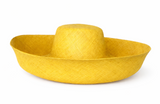 Raffia Curve Brim Hat Large Brim in Lemon Glacier Madagascan