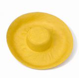 Raffia Curve Brim Hat Large Brim in Lemon Glacier Madagascan