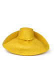 Raffia Curve Brim Hat Large Brim in Lemon Glacier Madagascan