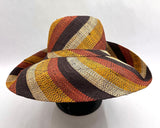 Raffia Curve Brim Hat Standard Brim in Butterscotch Madagascan