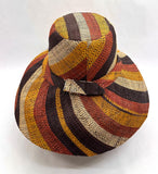 Raffia Curve Brim Hat Standard Brim in Butterscotch Madagascan