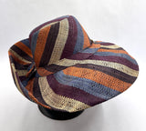 Raffia Curve Brim Hat Standard Brim in Candy Cane Madagascan