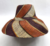 Raffia Curve Brim Hat Standard Brim in Chocolate Box Madagascan