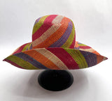 Raffia Curve Brim Hat Standard Brim in Fruit Salad Madagascan