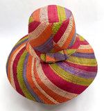 Raffia Curve Brim Hat Standard Brim in Fruit Salad Madagascan