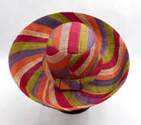 Raffia Curve Brim Hat Standard Brim in Fruit Salad Madagascan