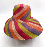 Raffia Curve Brim Hat Standard Brim in Fruit Salad Madagascan