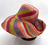 Raffia Curve Brim Hat Standard Brim in Fruit Salad Madagascan
