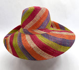 Raffia Curve Brim Hat Standard Brim in Fruit Salad Madagascan