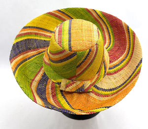 Raffia Curve Brim Hat Standard Brim in Jelly Beans Madagascan