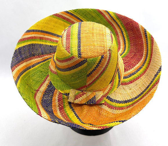 Raffia Curve Brim Hat Standard Brim in Jelly Beans Madagascan