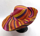 Raffia Curve Brim Hat Standard Brim in Lollipop Madagascan
