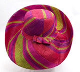 Raffia Curve Brim Hat Standard Brim in Rosy Apple Madagascan
