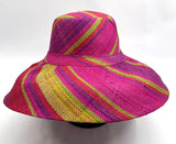 Raffia Curve Brim Hat Standard Brim in Rosy Apple Madagascan