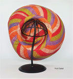 RAFFIA CURVE BRIM HAT STRIPED Madagascan