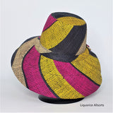 RAFFIA CURVE BRIM HAT STRIPED Madagascan