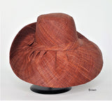 RAFFIA CURVE BRIM HAT BLOCK COLOURS Madagascan
