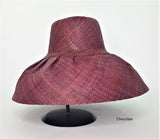 RAFFIA CURVE BRIM HAT BLOCK COLOURS Madagascan