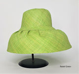 RAFFIA CURVE BRIM HAT BLOCK COLOURS Madagascan