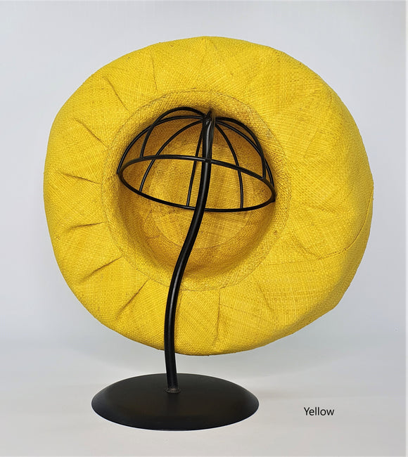 Raffia Curve Brim Hat Standard Brim in Yellow Madagascan