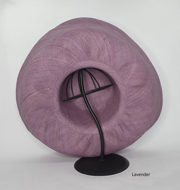 Raffia Curve Brim Hat Large Brim in Lavender Madagascan