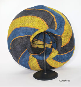 Raffia Curve Brim Hat Large Brim in Gum Drops Madagascan