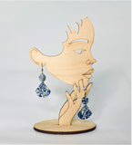 HANGING FAN AND TRI-CIRCLES COTTON EARRINGS Khmer Cambodian