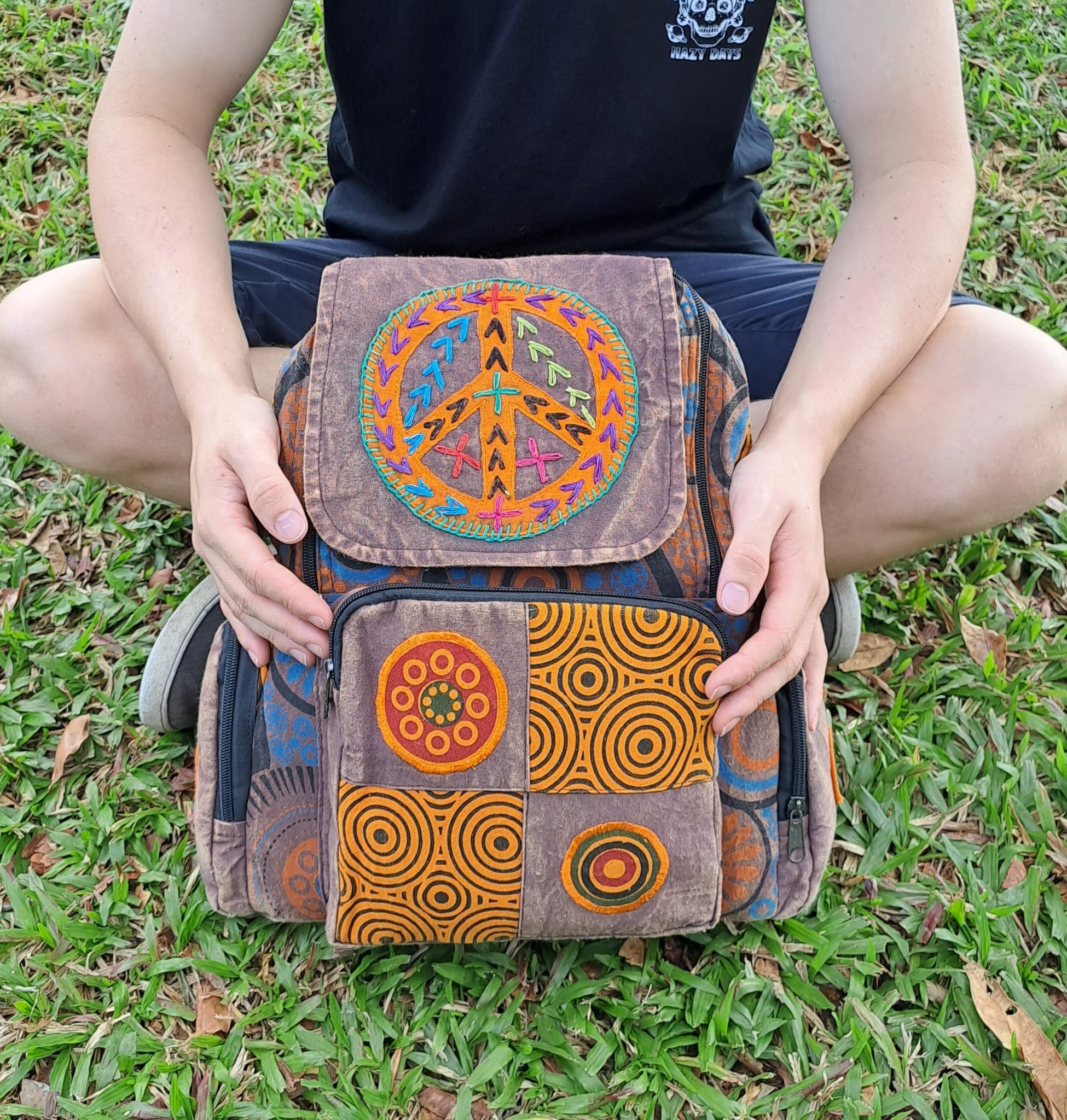 Patchwork backpack on sale