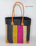 Raffia Basket Stripes Large |Madagascan