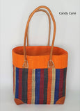 Raffia Basket Stripes Small |Madagascan