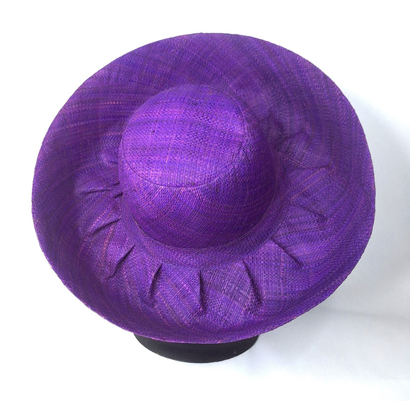 Raffia Curve Brim Hat Standard Brim in Purple Madagascan
