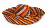 Raffia Curve Brim Hat Large Brim in Butterscotch Madagascan