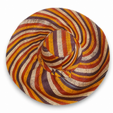 Raffia Curve Brim Hat Large Brim in Butterscotch Madagascan