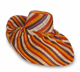 Raffia Curve Brim Hat Large Brim in Butterscotch Madagascan