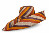 Raffia Curve Brim Hat Large Brim in Butterscotch Madagascan