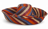 Raffia Curve Brim Hat Large Brim in Candy Cane Madagascan