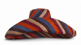 Raffia Curve Brim Hat Large Brim in Candy Cane Madagascan