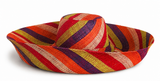 Raffia Curve Brim Hat Large Brim in Fruit Salad Madagascan