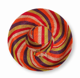 Raffia Curve Brim Hat Large Brim in Fruit Salad Madagascan