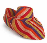 Raffia Curve Brim Hat Large Brim in Fruit Salad Madagascan