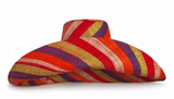 Raffia Curve Brim Hat Large Brim in Fruit Salad Madagascan