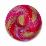 Raffia Curve Brim Hat Large Brim in Rosy Apple Madagascan