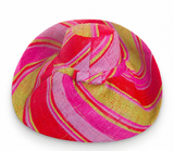 Raffia Curve Brim Hat Large Brim in Rosy Apple Madagascan