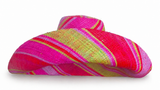 Raffia Curve Brim Hat Large Brim in Rosy Apple Madagascan