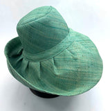 Raffia Curve Brim Hat Standard Brim in Seafoam Madagascan