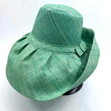 Raffia Curve Brim Hat Standard Brim in Seafoam Madagascan